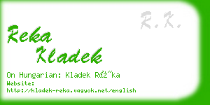 reka kladek business card